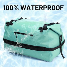 MIER Large Waterproof Duffel Bag Rolltop Dry Backpack Duffle Bags for Kayaking, Rafting, Boating, Swimming, Camping, Travel, Gym, Beach, 60L, Green