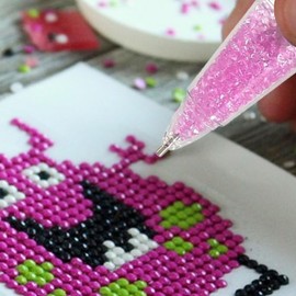 Rhinestone Art Pen, 3X Owl Design Flower Pot Shaped Art Painting Accessories Kits, Crystal Drill Picker for Kids Teens Girls Men