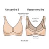 Alessandra B Mastectomy Bra basado en tamaños de copa, correas