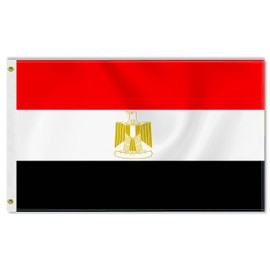 Large Egypt Flag,3x5 FT Egyptian 75D Outdoor Banner,Egyptians Decor for Garden Yard Car Truck with Brass Grommet