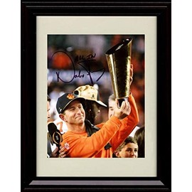 Dabo Swinney Championship Trophy Autograph Print - Clemson Football 2016-17 Champs! - Framed 8x10