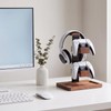 Hooshion Wood Controller Holder, Headphone Stand, Multiple Controller Storage Dispay,