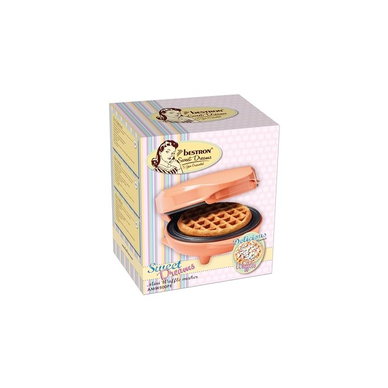 Bestron AMW500PEBS Mini Waffle Maker, Alloy Steel, Orange