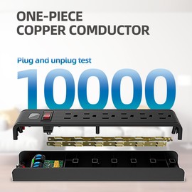 Power Strip Surge Protector, 4 Feet Extension Cord, 600 Joules Surge Protection, Multiple Protection 6 Outlet Strip, ETL Listed