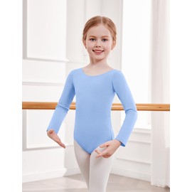 Zaclotre Team Basic Leotards for Girls Long Sleeve Crisscross Ballet Dance Gymnastic Outfits for Kids