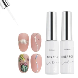 Coikaze Gel Nail Liner Top Foil Gel Liner 10ml Set of 2 Icing Gel Liner Art Gel Parts Nail Supplies Visual Gel Liner Gel