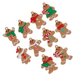 GLEAVI 10pcs Gingerbread Man Christmas Ornaments Festive Tree Pendants for Holiday Decorations Attractive Gingerbread Design for Christmas Tree Home and Door Decor