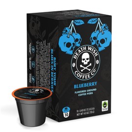Death Wish Coffee, Single Serve Coffee Pods - Fair Trade - Blueberry Vanilla Flavored