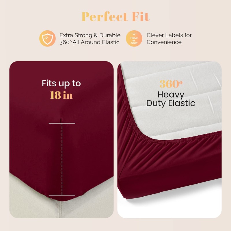 Ashton Sheets 100% Egyptian Cotton Sheets Queen Size Bed Set
