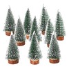 10 PCS Artificial Mini Christmas Trees Miniature Frosted Christmas Trees