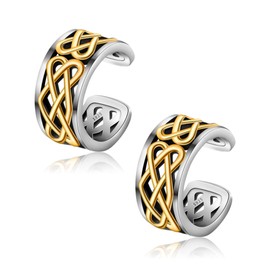 CHIC & ARTSY Ear Cuff Set Women's Ear Cuff Earrings 925 Sterling Silver Earcuffs Set Helix Cartilage Ear Cuff Without Ear Hole Wrap Earring Fake Earrings Ear Cuffs Ear Cuff Ear Cuff, Sterling Silver