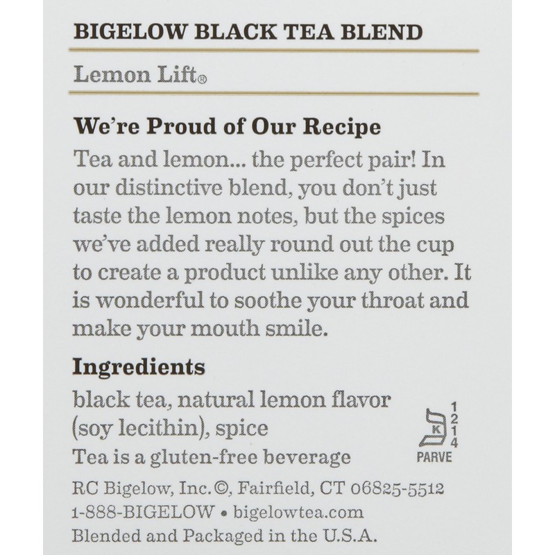 Bigelow Lemon Lift Tea Bags - 20 Count (Pack of