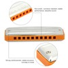Blues Harmonica 10‑Hole Mouthorgan E Key Wind Instrument Waterproof Corrosion‑Resistant(Orange