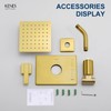 KENES Modern Brushed Gold Shower Faucet, Square Shower Trim Kit