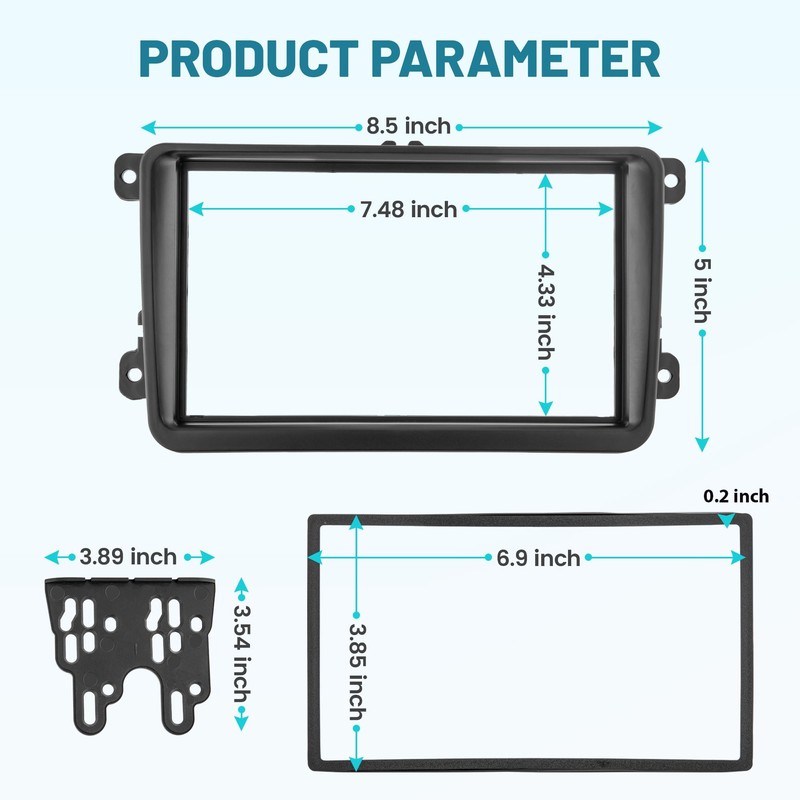 NuIth Double DIN Radio Dash Kit W/Radio Wire Harness for