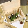 JJSQ Large Wooden Storage Box with Hinged Lid Rectangle Unfinished