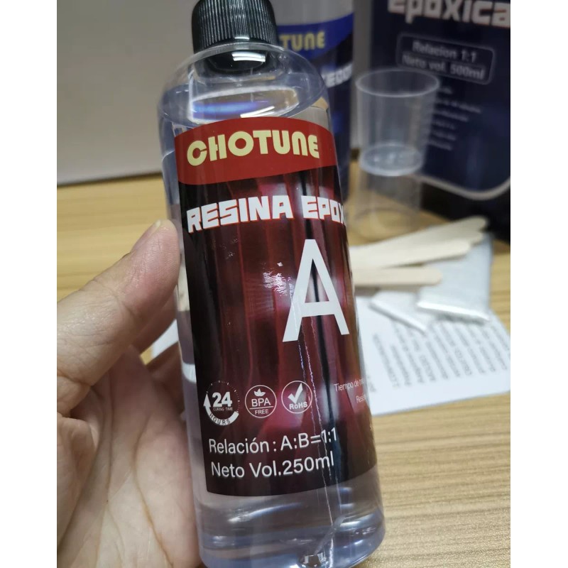 Chotune Resina Epoxica Cristal Trasparent Diy Arte Kit Epoxy 1:1