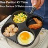 JUSTUP Nonstick Frying Pan,4-Cup Cast Iron Egg Pan Divided Grill