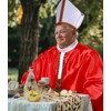 MCJC Catholic Bishop Costume, Red and White Papal Robe with