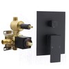 Solid Brass 3 Way Shower Diverter Valve, Drettyer Matte Black