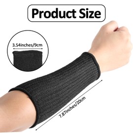 2 Pairs Arm Protection Sleeves Forearm Sleeve Gardening Sleeves for Men Arm Guards for Biting Dog Bite Safety Arm Sleeves Arm Protectors for Thin Skin and Bruising for Women (Black Gray, 7.87"× 3.54")