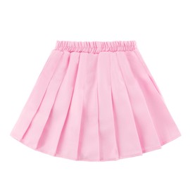 Girls Pleated Skirts Built in Shorts Little Kid Athletic Flowy Skorts Skirts Toddler Girls Tennis Skorts for Girl 3-14 Years Pink