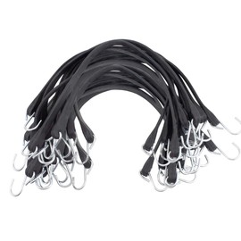 Mytee Products 50 Pack 31" EPDM Rubber Tarp Bungee Straps with Crimped Hooks Tie Down Cords Heavy Duty, Ideal for Securing Tarps, Canvases, Cargo