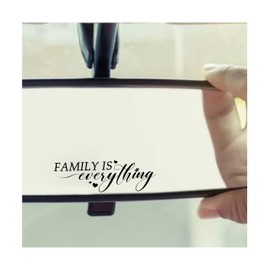 JANES 3pcs Family is Everything Decal, Size 3x1'' UV DTF Transfer Car Mirror Decal, Family Rearview Mirror Decal, Quote Family Car Mirror Decals, Car Decals for Women Men, Heart Car Decals for Trucks
