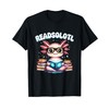 Readsolotl Pink Kawaii Axolotl Read Book Lover Funny Reading T-Shirt