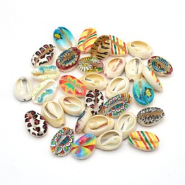 Zotoone 100 PCS Cowrie Shell Beads, White Natural Spiral Shell Beads Summer Beach Cowrie Shells for Jewelry Making DIY Craft Bracelets, Necklaces, Anklets