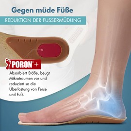 Saluber Style Daily 405 Orthopaedic Insoles with Poron+ Technology, Shock-Absorbing Genuine Leather Shoe Insoles, Breathable & Odour-Inhibiting, for Men and Women (36)