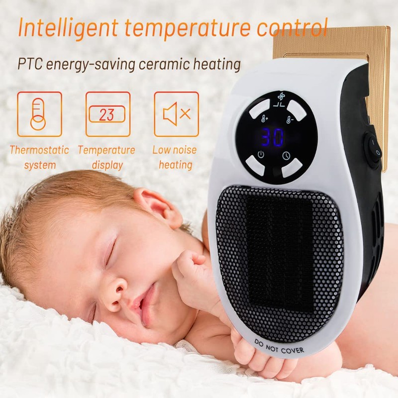 FainFun 500 W Socket Fan Heater, Mini Heater, Socket Heater,