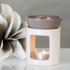 Duftlampe Aromabrenner DUO aus Keramik · weiß/grau Höhe 11 cm