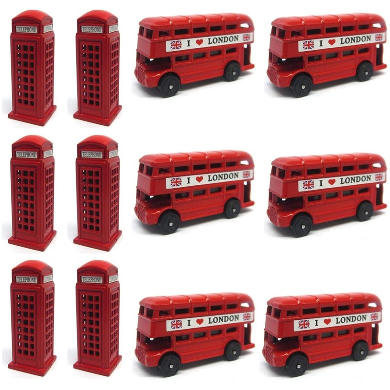 Set of 10 London 3D BUS & TELEPHONE Box Magnet