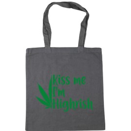 Hippowarehouse kiss me i'm highrish Tote Shopping Gym Beach Bag 42cm x38cm, 10 litres