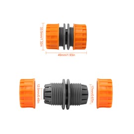 10 Pieces 1/2'' Hose Pipe Connector Repair Connector Extender for Garden Hose Quick Repair Connection, ABS Plastic, Orange and Gray