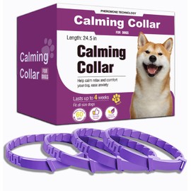 Calming Collar for Dogs 4 Packs Dog Pheromone Calming Collars Relief Anxiety Stress Separation Separation Anxiety Lasts 60 Days, Stress & Noise Phobia | Long-Lasting Anxiety Relief for Dogs