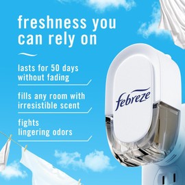 Generic Febreze Plug with Fade Defy Technology Air Freshener (2) of 0.87 fl oz Refills (Linen & Sky), Clear