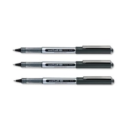 3 x Uni-ball Eye UB150 Rollerball Pens Micro 0.5mm Tip 0.3mm Line Black Ink