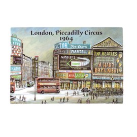 Valdeig London Piccadilly Circus 1964 Fridge Magnet England Souvenir Bus Double Decker Red Picture Magnets for Children, Fridge Magnets for Magnetic Fridge, Gift