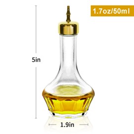 SuproBarware Bitter Bottle – Glass Bitter Bottle with Dash Top, 1.7oz/50ml, Great for Bartender, Home Bar – KJP01-G (Gold)