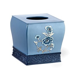 Popular Bath Dublin Rose Collection Tissue Box Blue