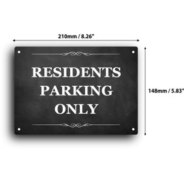 A5 "RESIDENTS PARKING ONLY" Sign - 3mm Aluminium Composite, UV Printed for Long-Term Outdoor Use