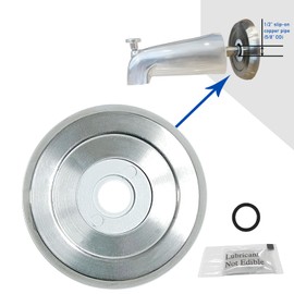 Welvzen 1/2" Thick Spacer for Tub Spout, Flange Trim Ring for Bath Faucet, Eschutcheon Cover Plate for Spigot with Split PVC Blocking Water, Shower Pipe Remodeling Sealer (304SUS-Brushed Nickel)