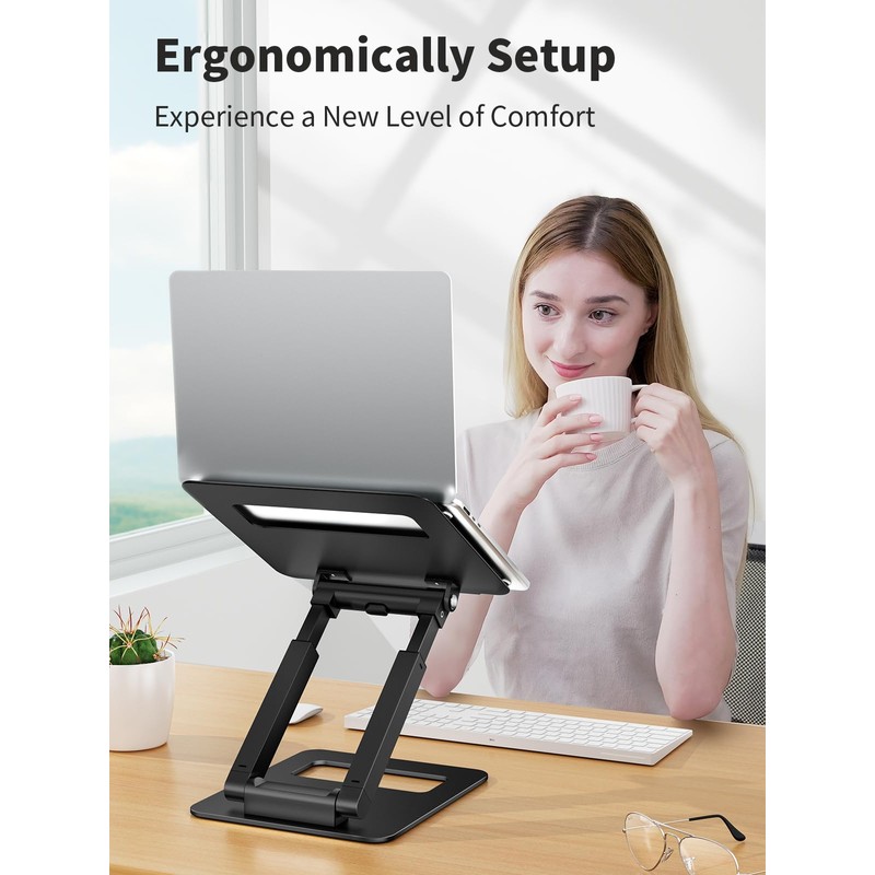 tounee Laptop Stand for Desk Adjustable Height, Telescopic Computer Stand