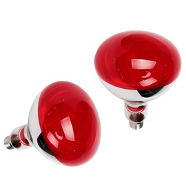 Minsily - Paquete de 2 lámparas de calor infrarrojas para pollos, foco de calor roja de 275 W, foco de calor infrarroja para pollos, baño, terapia de luz, foco incandescente de base E26