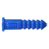 Hillman 370329 Ribbed Plastic Anchor, 8-10-12 X 1-1/4-Inch, Blue, 100
