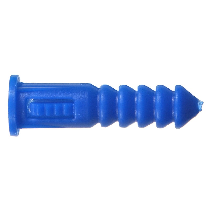 Hillman 370329 Ribbed Plastic Anchor, 8-10-12 X 1-1/4-Inch, Blue, 100