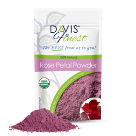 Davis Finest Organic Rose Petal Powder 250g, Hair & Skin, Pure & Natural Dried Rose Petals for Face, Hair, Body, Facial Mask, Face Pack, Natural Rose Fragrance