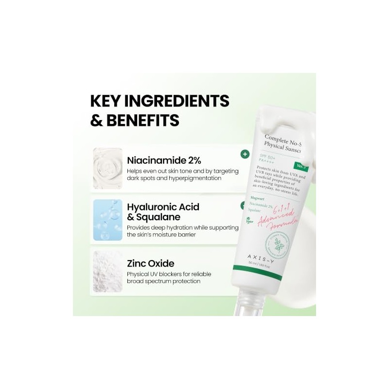 AXIS-Y COMPLETE NO-STRESS PHYSICAL SUNSCREEN 50ML- PROTECTOR SOLAR SPF 50+